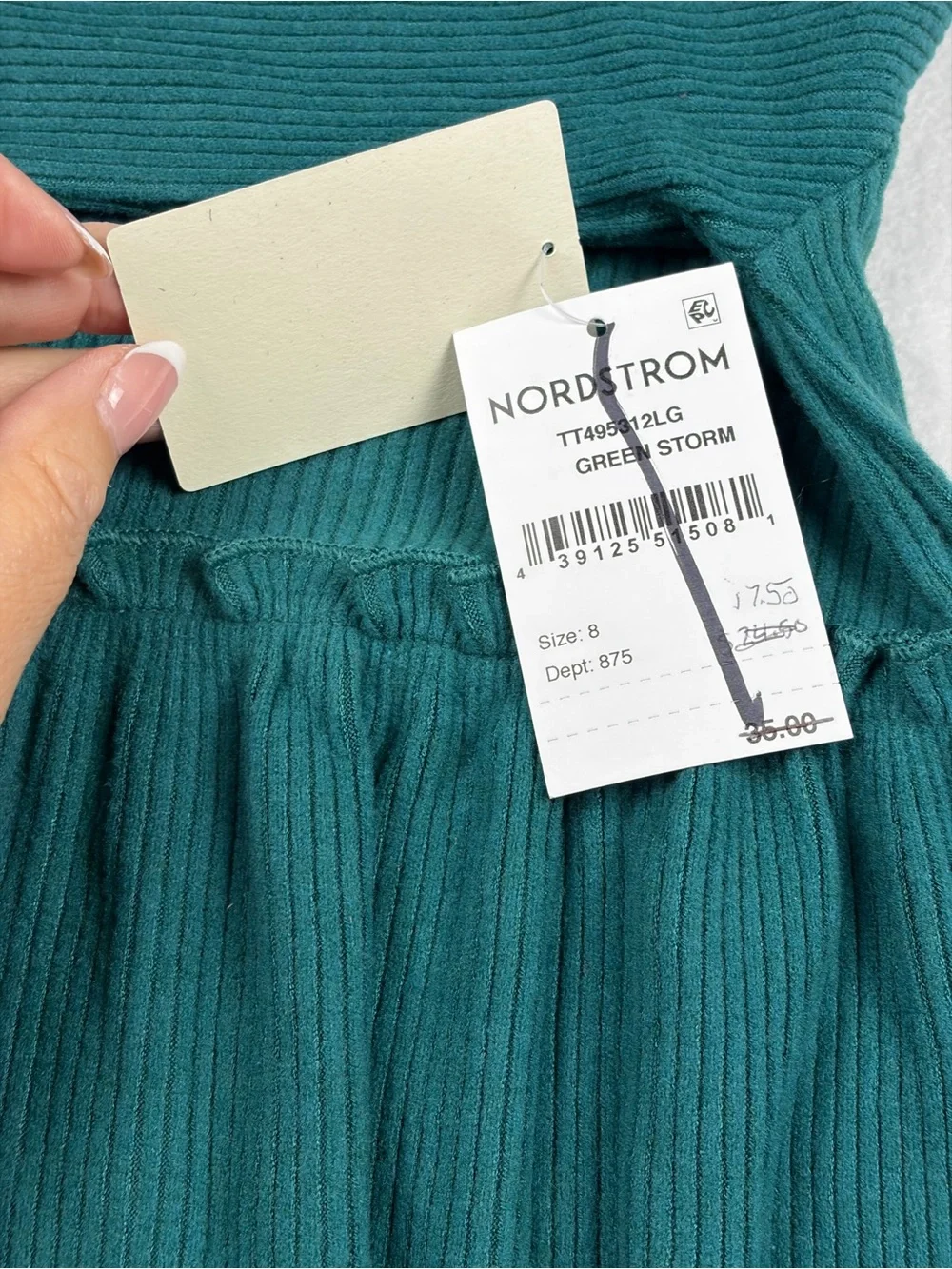 Tucker + Tate Teal Ribbed Long-Sleeve Kids Dress Size‎ 8